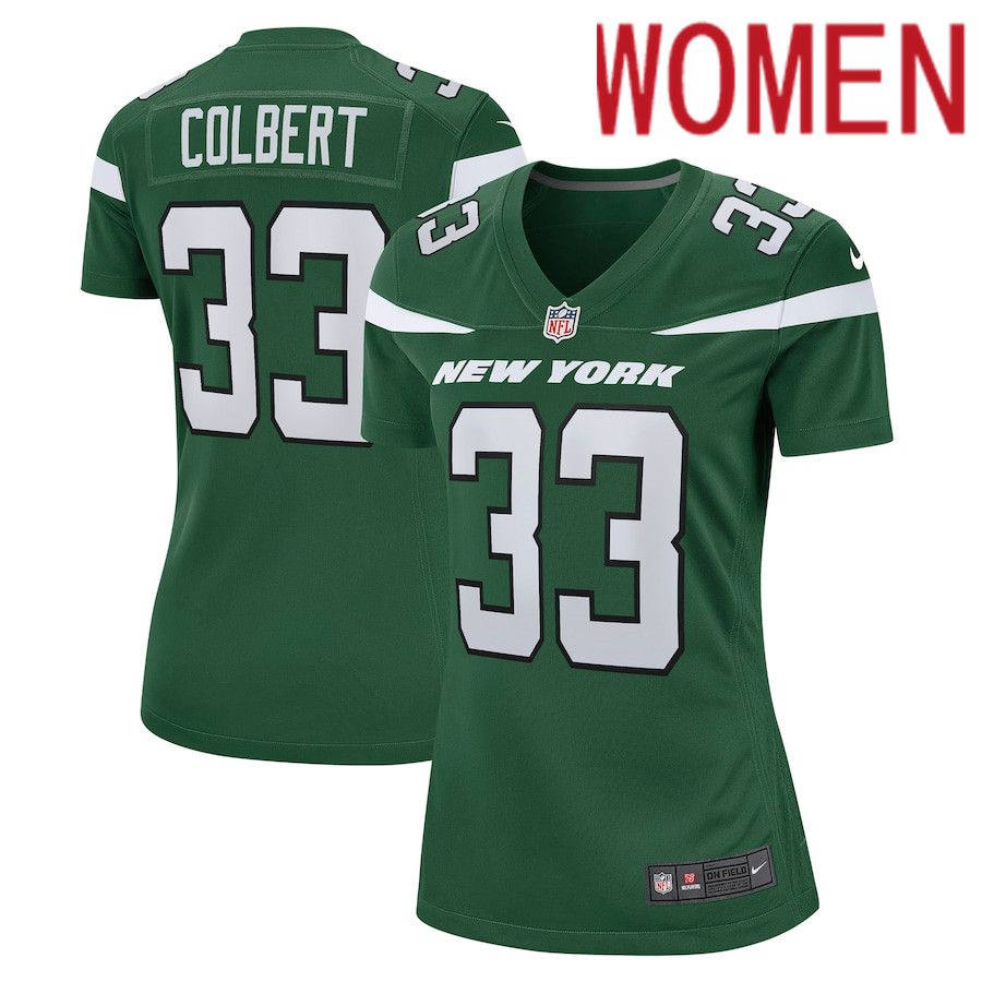 Women New York Jets 33 Adrian Colbert Nike Gotham Green Game NFL Jersey